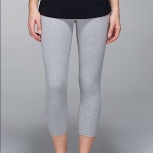 Lululemon Wunder Under Cropped Leggings Light Grey